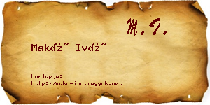 Makó Ivó névjegykártya